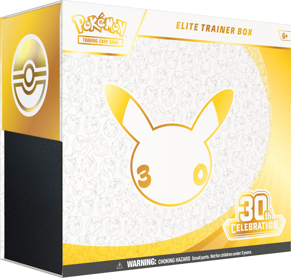 English Pokémon 30th Celebration Elite Trainer Box with gold Pikachu artwork