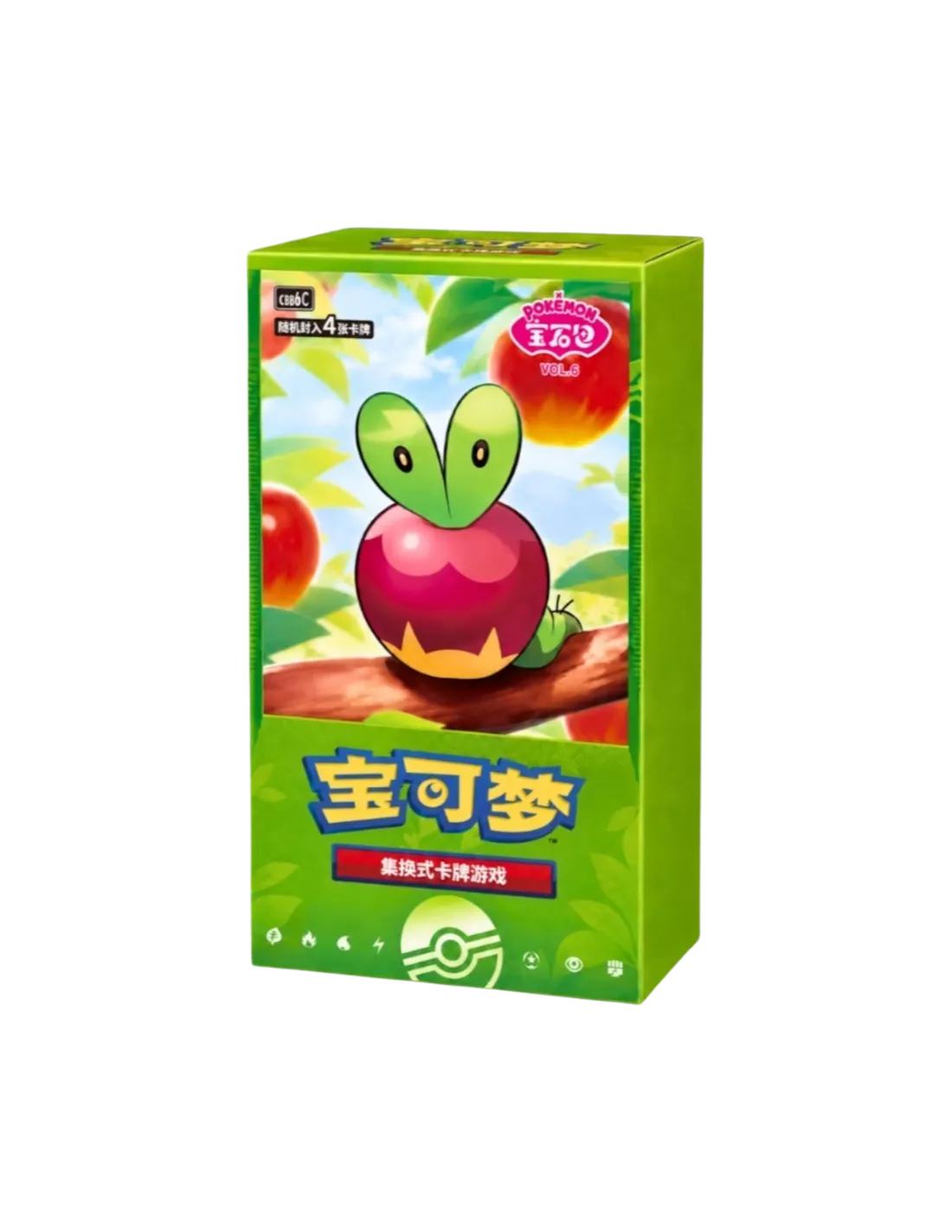 Simplified Chinese Gem Pack Vol. 6 booster box featuring Applin